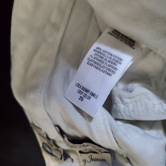 Lucky Brand Jeans 0/25 off white pattern EUC - Picture 7 of 8